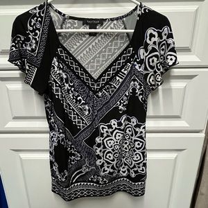 WHBM V neck flutter sleeve top